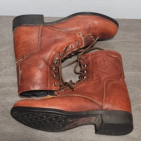 ARIAT Leather Lace Up Womens 6 Brown Paddock Boots Equestrian Western - Picture 8 of 11